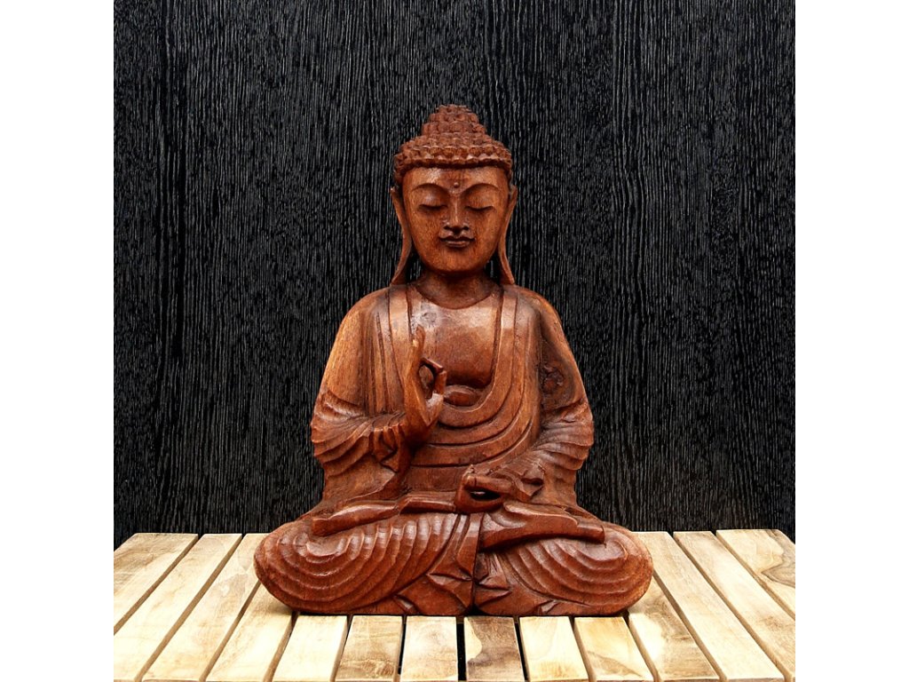 Soška dřevo Buddha Teaching 30 cm
