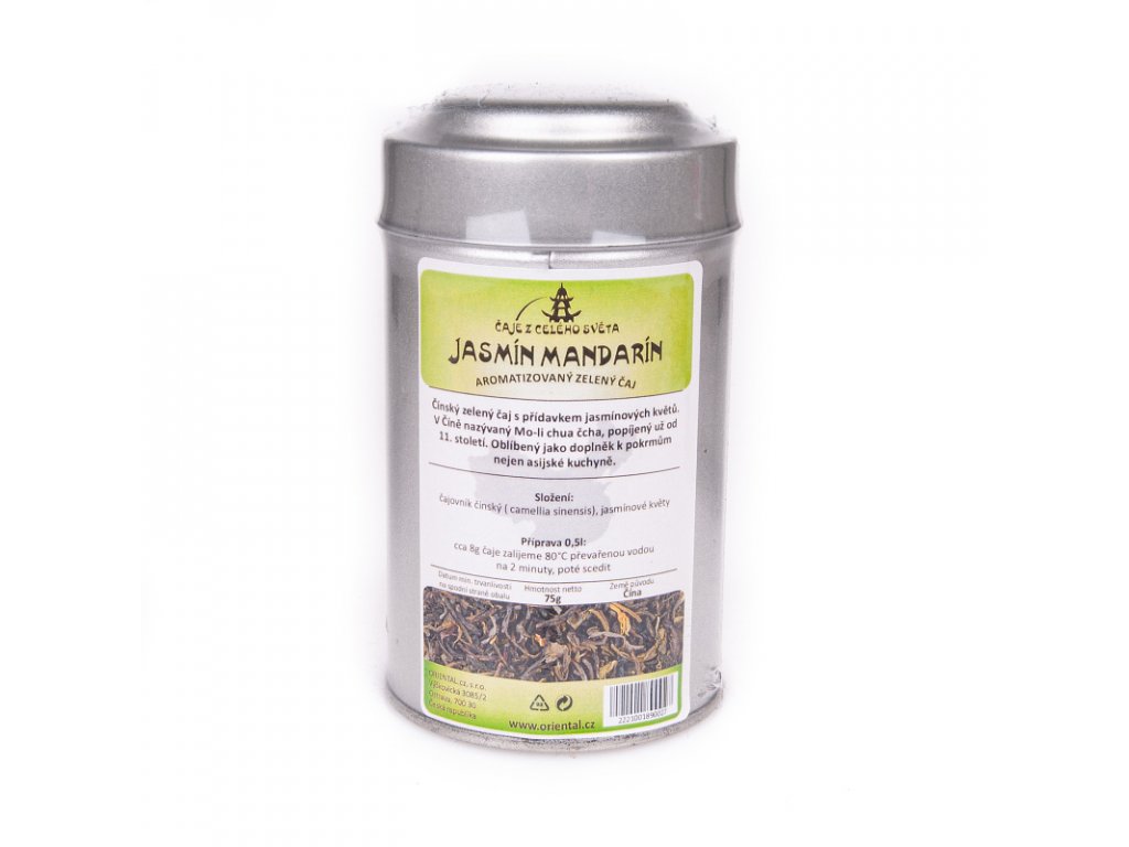 Čaj aromatizovaný Jasmín mandarín 75 g dóza