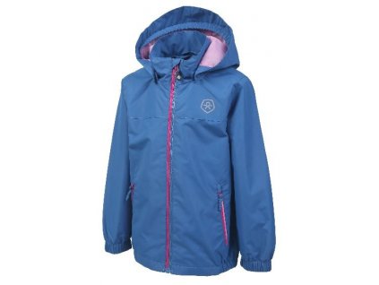Kvalitní dětská nepromokavá bunda pro venkovní aktivity s kapucí a reflexními prvky Color Kids Thinus - Jeans blue v modré barvě 
