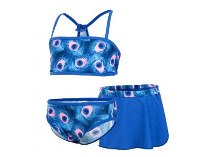 Kvalitní dětské dívčí třídílné rychleschnoucí plavky s UV ochranou Bikini Vanilla Color Kids UPF 40+ v modré barvě