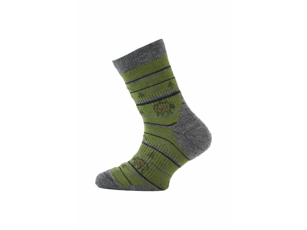Lasting TJL dětské merino ponožky zelené