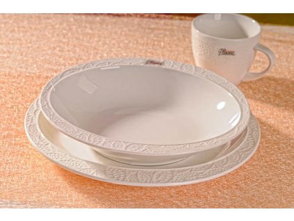 Lísteček polévkový talíř bílý 22 cm