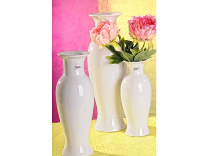 12052 31W Amfora váza bílá 31 cm