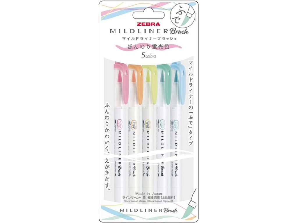 zebra mildliner brush pen fluorescent 1