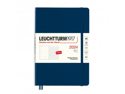 tydenni diar 2024 zapisnik leuchtturm1917 medium softcover a5 navy