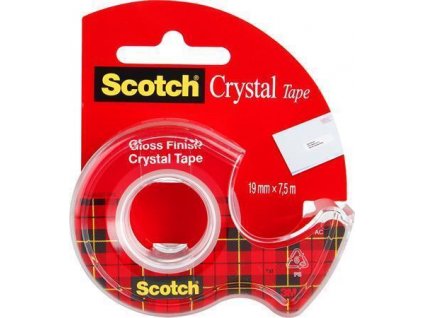 Lepicí páska s odvíječem, 19mm x 7,5m, 3M/SCOTCH "Crystal"