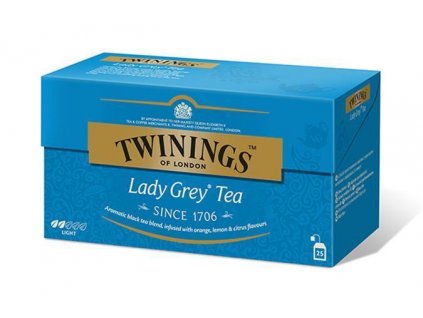Čaj, černý, 25x2 g, TWININGS "Lady grey"