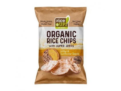 Rýžové chipsy "Bio", jáhly a slunečnicová semínka, 25 g, RICE UP