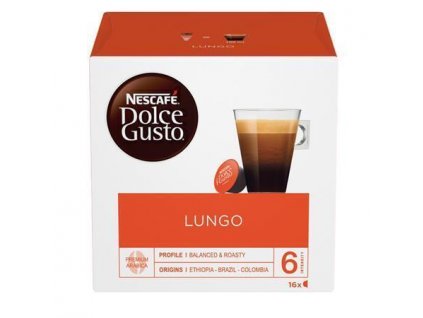 Kapsle do kávovaru, 16 ks, NESCAFÉ "Dolce Gusto Caffé Lungo"
