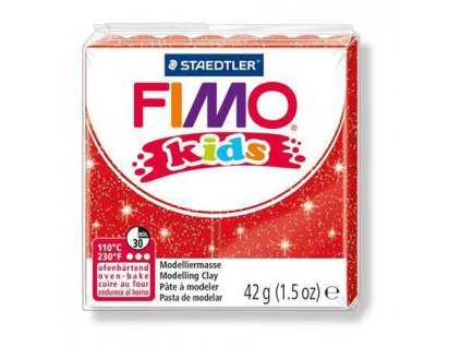 Modelovací hmota Fimo kids 42g červená se třpytkami