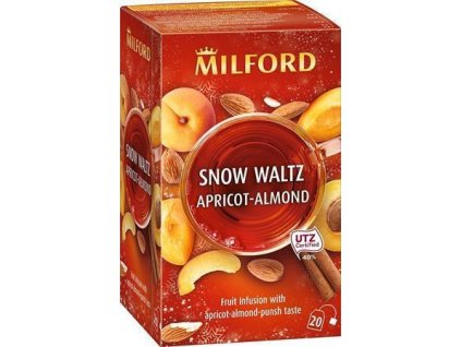 Ovocný čaj  "Snow Waltz", meruňka-mandle, 20 x 2,5 g, MILFORD