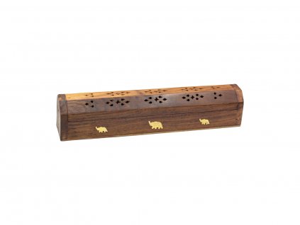 Dřevěný box - stojan na vonnou tyčinku, 1 ks, Sattva Slon