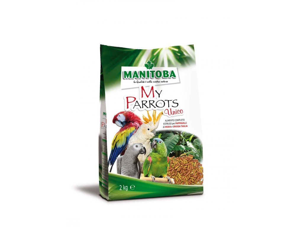 Granulat für Papageien und Vögel Manitoba My Parrots Unico 2kg