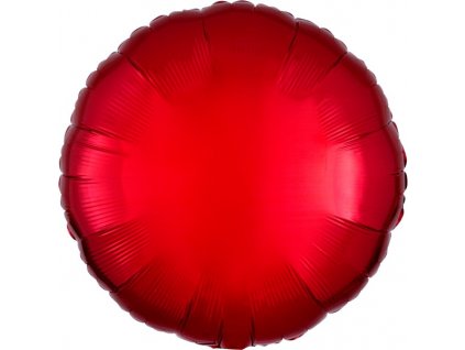 balonek cerveny metalicky kruh 43 cm