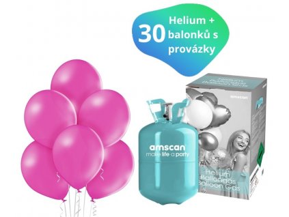 helium sada ruzova 30 ks