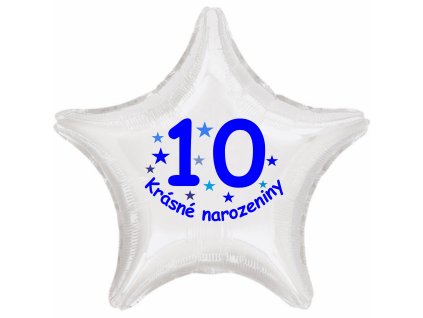 5077 krasne 10 narozeniny foliovy balonek hvezda pro kluky balonky cz