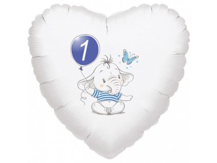 9898 1 narozeniny modry slon srdce foliovy balonek balonky cz