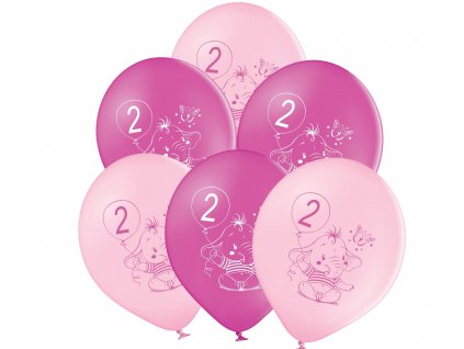 9991 balonky 2 narozeniny ruzovy slon 6 ks balonky cz