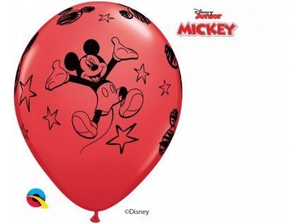 Balónek latexový červený Mickey Mouse (6 ks)