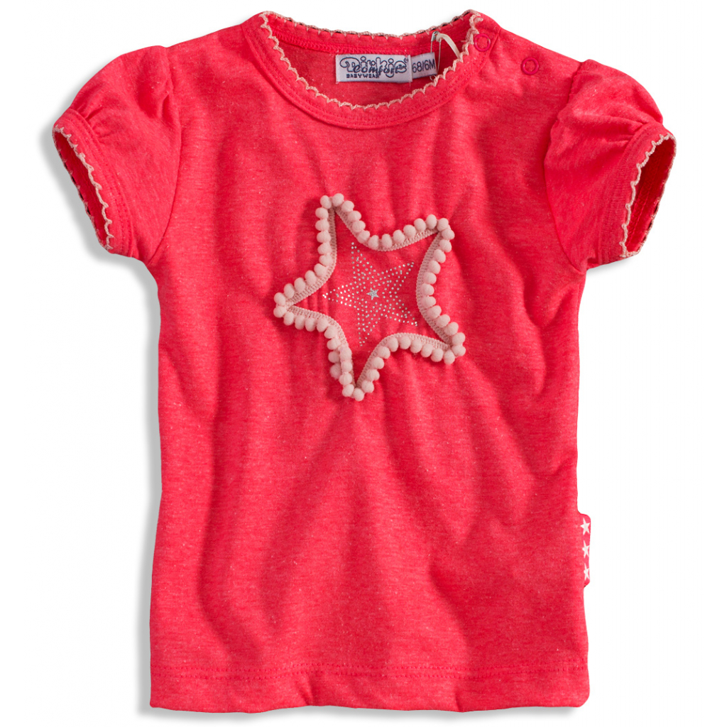 Dievčenské tričko so srdiečkom Dirkje PINKY STAR tmavoružové