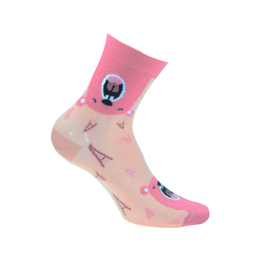 Dievčenské ponožky so vzorom GATTA MEDVEĎ ružové