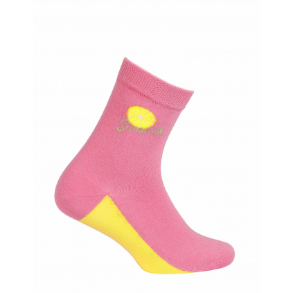 Dievčenské ponožky s obrázkom WOLA SUMMER ružové