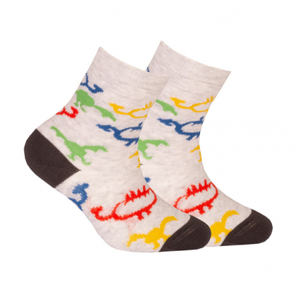 Chlapčenské vzorované ponožky GATTA DINOSAURI šedé