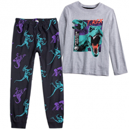 Chlapčenské pyžamo JURRASIC WORLD T-REX šedé