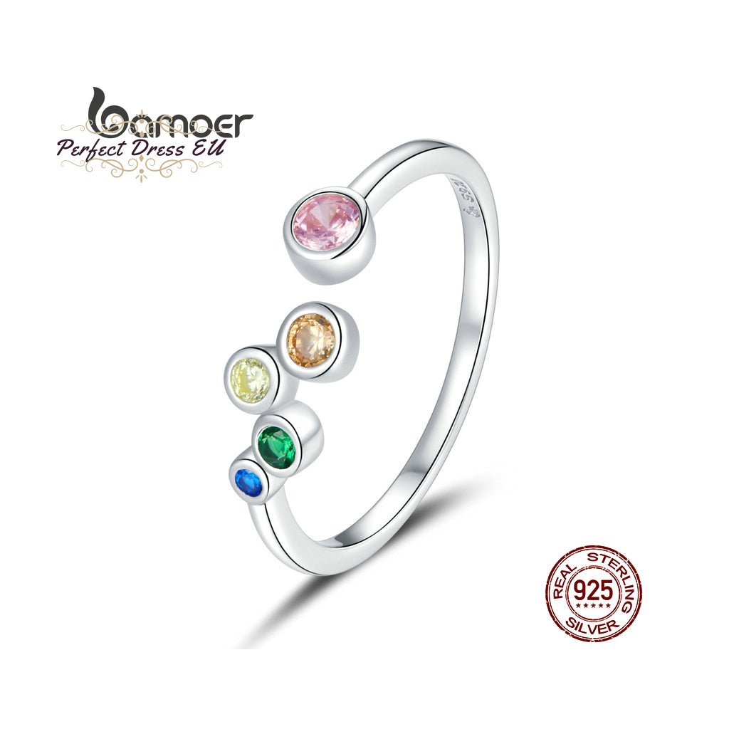 Stříbrný prsten s barevnými kamínky BSR149 LOAMOER