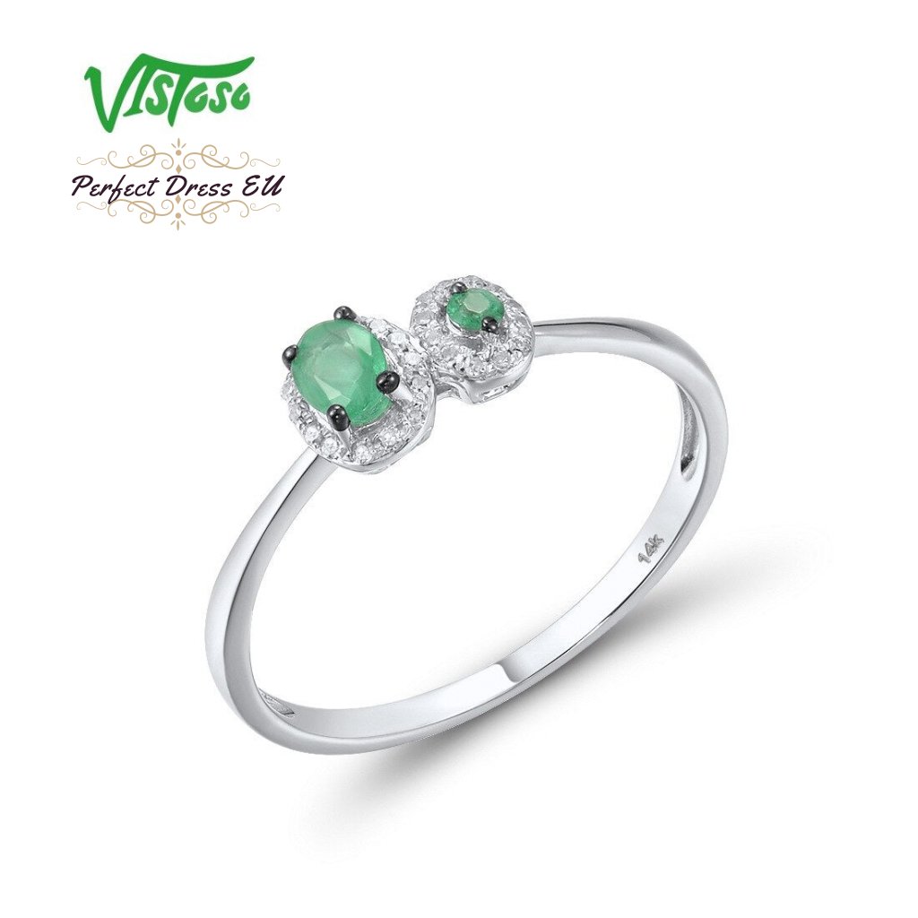 Minimalistický prsten s oválnými smaragdy Listese