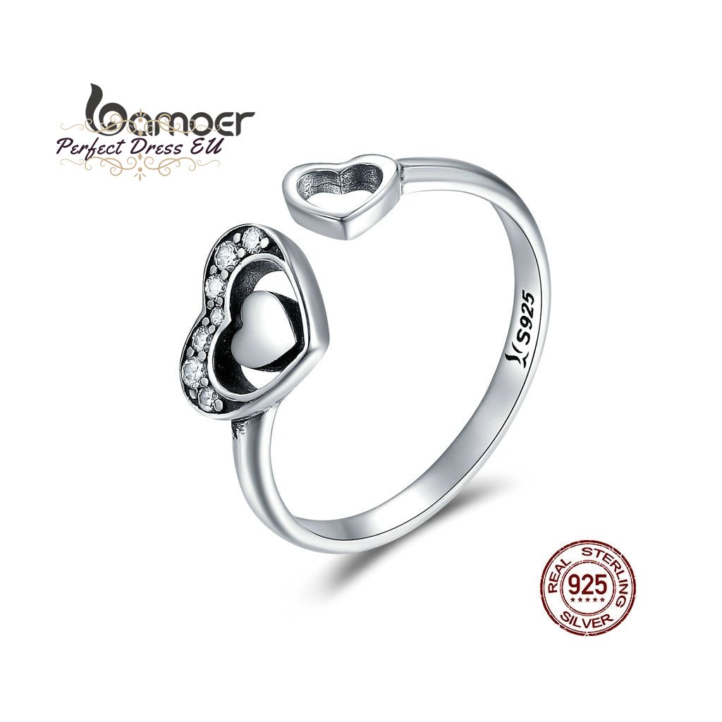 Stříbrný univerzální prsten se srdíčky SCR168 LOAMOER