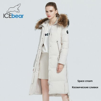 Zimní prošívaný kabát pro dámy s kožíškem