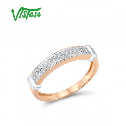 Zlatý prsten s diamantovou vložkou Listese