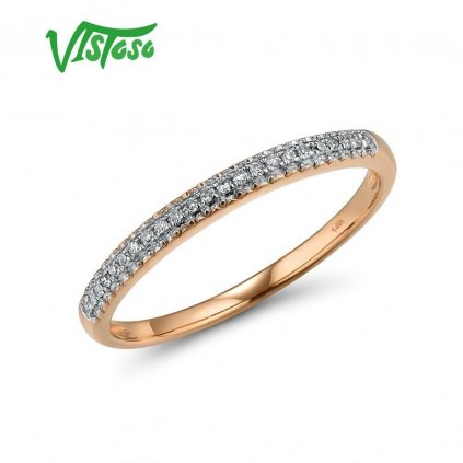 Minimalistický zlatý prsten zdobený diamanty Listese