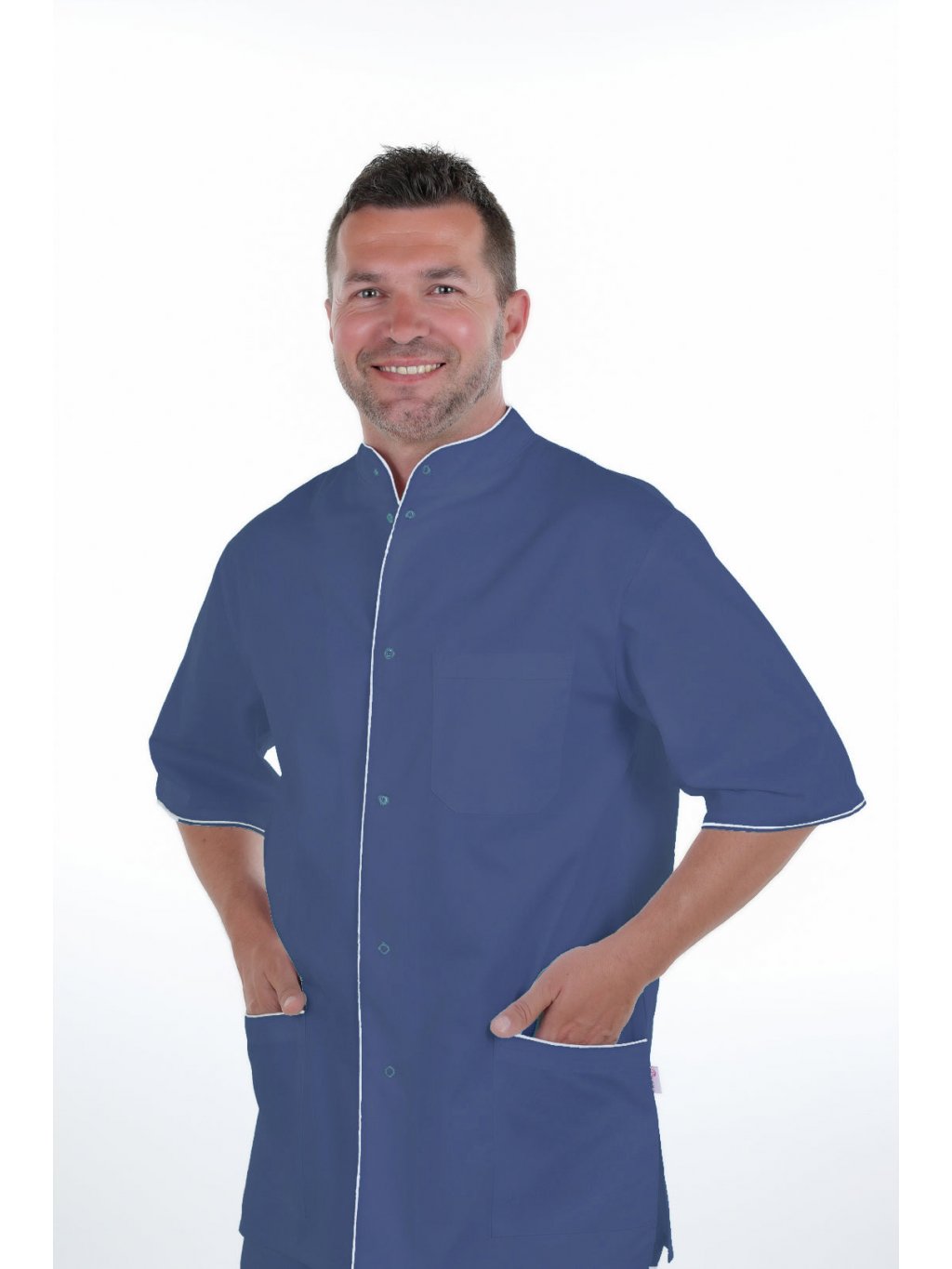 Zdravotnícka košeľa HENRY PES/BA výpredaj (Farba Tmavomodrá/Biela, Veľkosť 54)