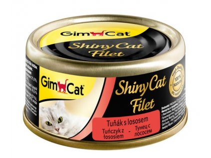 19146 konzerva shiny cat filet tunak s lososem 70g