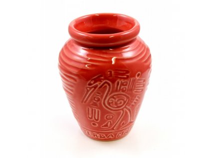 Kalabasa keramická červená s motivem / KA-33