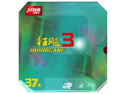 Poťah DHS Hurricane Neo 3 SOFT (Poťah farba čierny / BLACK, Hrúbka špongie max)