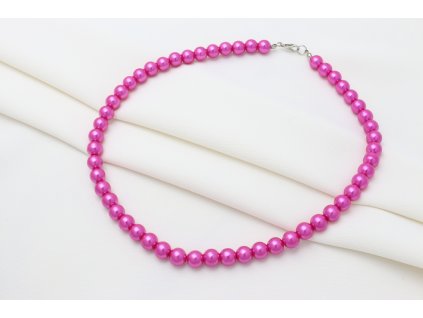 Cyklámenový perlový náhrdelník
