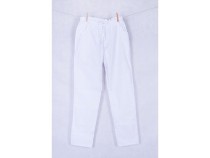 Pánské zdravotnické kalhoty bílé s elastanem (Velikost 42)