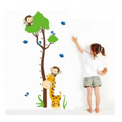 Falmatrica"Gyerek méter – Zsiráf fával" 75x150 cm