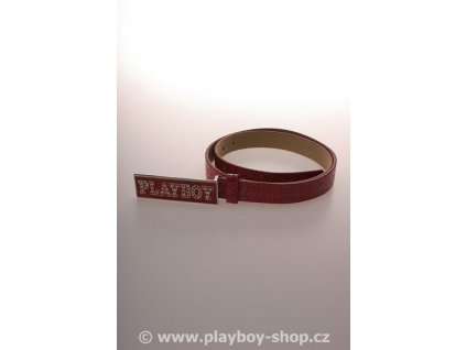 Pásek růžový s růžovým kamínkovým nápisem Playboy