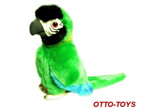 Zelený plyšový papoušek 