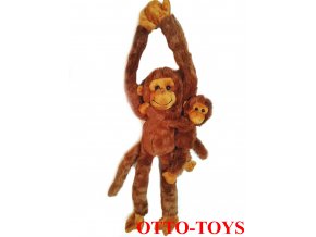 Plyšová opička s miminkem packy zip