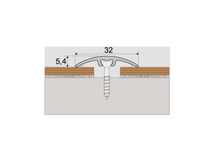 A66 prechodová lišta 3cm narážacia / STRIEBRO (0,93 m)