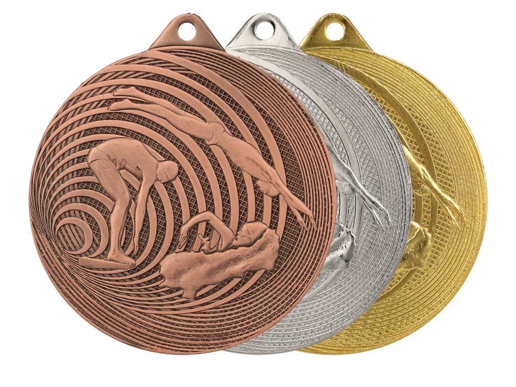 Zlatá, strieborná a bronzová medaila Plávanie 