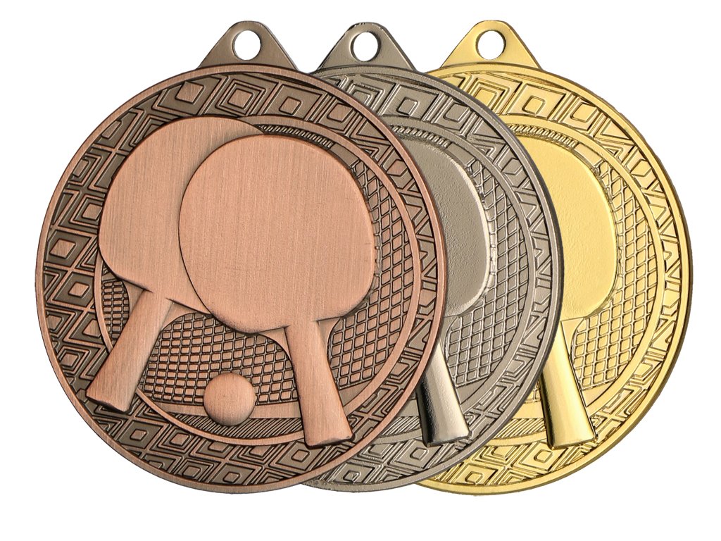 Zlatá, strieborná a bronzová medaila Stolný tenis 