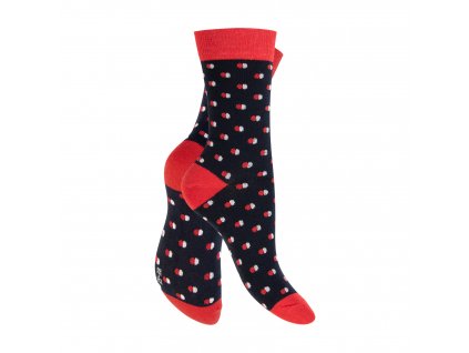 Dámskych 5 párov bavlnených ponožiek Čierno Bielo Červené