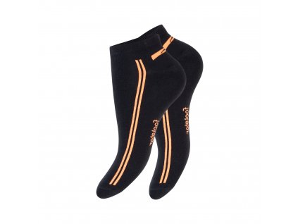 Pánske 4 páry členkových ponožiek z bavlny Čierne s pruhom