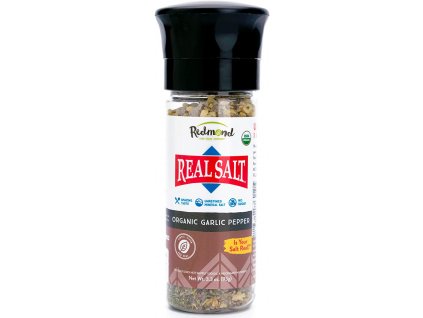 Mořská sůl z Utahu se sušeným česnekem a pepřem USDA ORGANIC| REDMOND Real Salt™